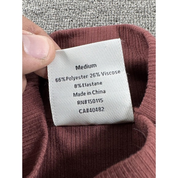 Varley Shirt Womens Medium Astrid Fitted Long Sleeve Variegated Rib Tee - Picture 4 of 9